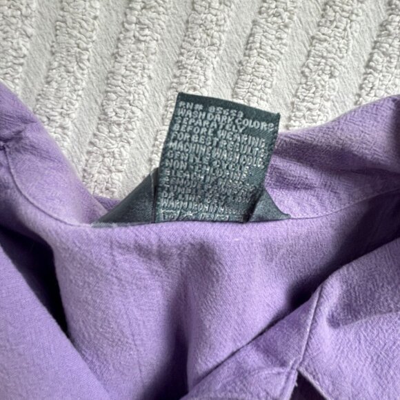 Vintage Koret Hand Printed Button Down Blouse and Pants Set Size Large Purple - Picture 5 of 16